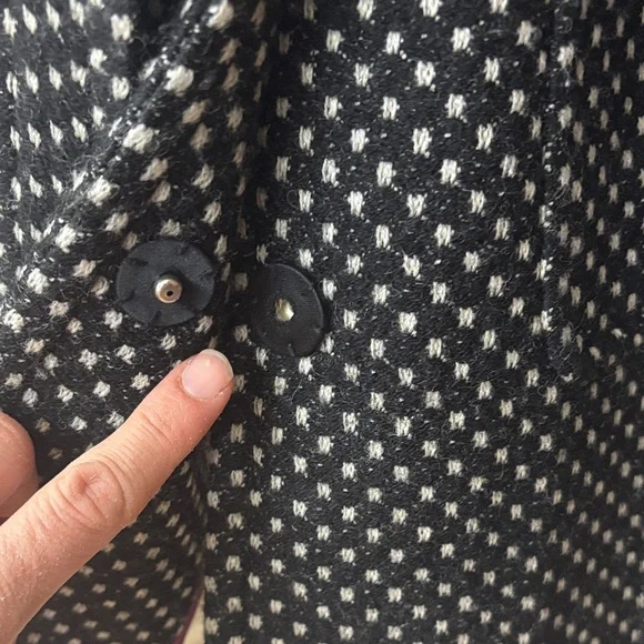 J. Crew Black and White Pea Coat - Picture 3 of 8